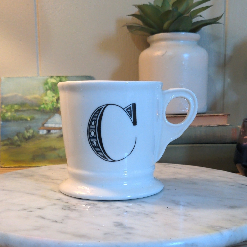 Anthropologie White Monogram "C" Mug